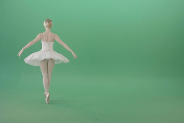 White swan ballet on green screen