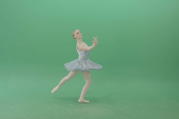 ballerina girl dancing on green screen