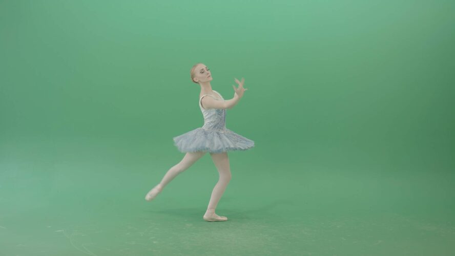 ballerina girl dancing on green screen