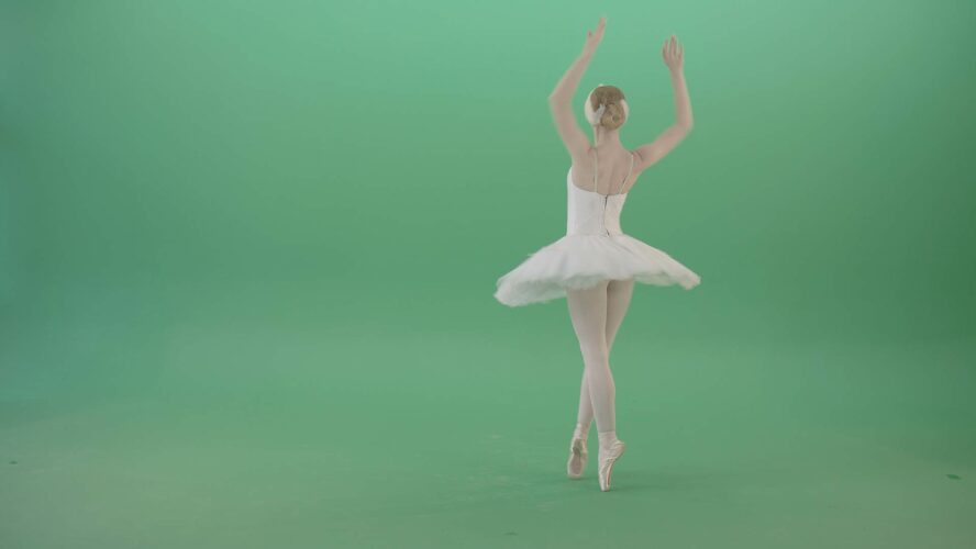 White swan ballet on green screen