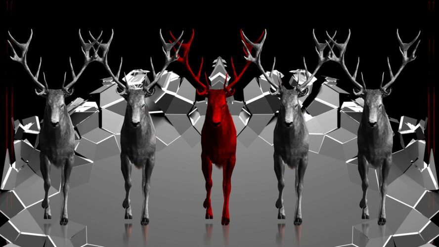 Cyber stag deer video loop