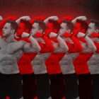 silhouette of bodybuilder man video footage