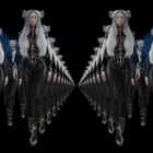 Cyberpunk girl vj loop video 3d animation