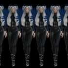 Cyberpunk girl vj loop video 3d animation